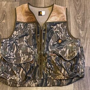 Vintage Carhartt Camo mossy oak hunting canvas Vest
